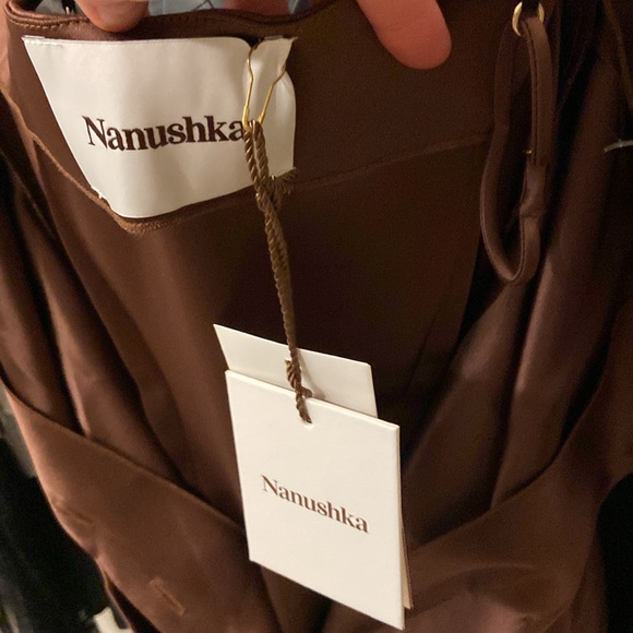 Nanushka Sayan Satin button drown dress Small NWT - Picture 7 of 8